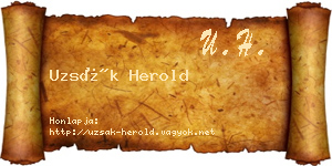Uzsák Herold névjegykártya